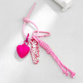 Paracord Charm Keychain with Acrylic Flower or Heart Pendant view 8