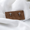 Silver Cross Studs