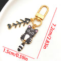 Seven Cat and Fish Bone Metal Clasp Keychain Designs view 7