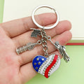 Heart Charm Keychains Featuring Blue Butterfly Across 22 Pictured Variations view 1