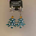 Crystal Christmas Tree Drop Earrings in Four Colors view 6