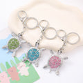 Rhinestone Sea Turtle Keychain Metal Animal Bag Charm view 1