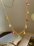 Delicate Floral Station Necklace in Silver Tone or Gold Tone view 7