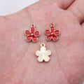 Five Petal Enamel Flower Charms in Five Bright Colors view 9