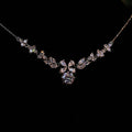 Silver Tone Crystal Floral Pendant Necklace Pendant Jewelry view 6