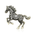 Crystal Prancing Horse Brooch in Four Colors for Jackets Scarves and Lapels view 2
