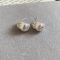 Rounded Crystal Stud Earrings in Silver Tone or Gold Tone view 6