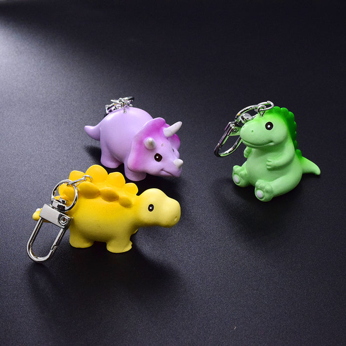 Miniature Dinosaur and Rhinoceros Resin Clip Keychains
