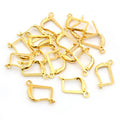 Curved Copper Earring Hooks in Gold Bronze and Silver Tones view 6