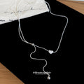 Silver Tone Heart Y Drop Necklace with Delicate Chain view 2