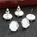 Scalloped Round Stud Earring Tray Settings in Mixed Finishes view 4