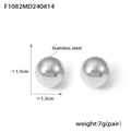 Gold Silver Hollow Dome Ball Stud Earrings Polished Metal view 6