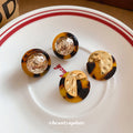 Tortoiseshell Round Stud Earrings With Gold Accents view 3