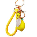 Jeweled Lemon and Citrus Charm Keychains with Braided Wrist Loops view 5