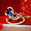 Crystal Gem Rocking Horse Keychains in Plain and Corded Options view 11