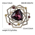 Geometric Crystal Web Brooch Pin in Three Jewel Colors view 8