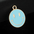 Enamel Smiley Face Charm Pendant Six Colors Gold Tone view 7