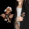 Rose Crystal Metal Brooch Pin for Jackets and Lapels view 4