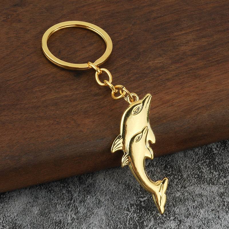 3D Dolphin Alloy Keychain Ocean Car Charm Gift Accessory