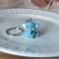 Flocked Mini Animal Plush Keychains Elephant Penguin Hippo 4 Styles view 6