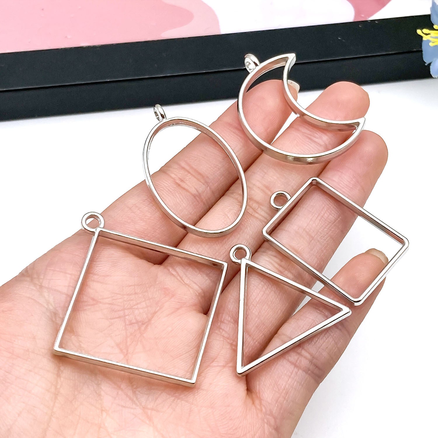 Zinc Alloy Teardrop Heart Hollow Charm Pendants for DIY Bracelet Necklace Jewelry Making