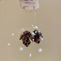Brown Petal Pearl Chain Drop Hook Earrings Jewelry Accessory view 6