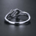 Baguette Clear Stone Knot Ring In Polished Silver Tone view 5