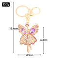 Rhinestone Angel Fairy Keychain Metal Ballerina Bag Charm view 3