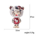 Crystal Leopard Cub Brooch With Heart Shirt in Four Colors view 5