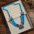 Multi Strand Bead Necklace Silver Filigree Turquoise Red view 2