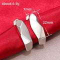 Silver Tone Angular Folded Hoop Earrings with Polished Metal Finish view 5
