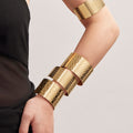 Wide Open Cuff Bangle Bracelet Embossed Pattern Armband Styles view 1