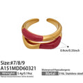 Enamel and Crystal Open Rings in Seven Gold Tone Color Styles view 6