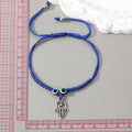 Braided Cord Hamsa and Blue Evil Eye Adjustable Bracelets view 5