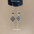 Black And White Crystal Diamond Drop Convertible Earrings view 4