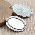 Sunburst Oval Cabochon Tray In Antique Bronze And Antique Silver For Jewelry Making view 2