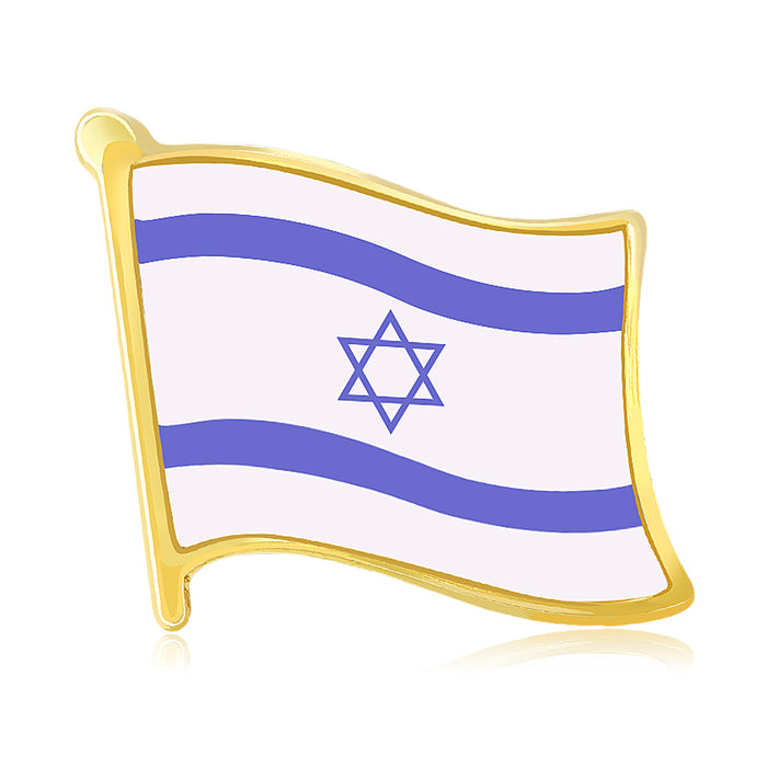Israel Flag Enamel Lapel Pin Brooch for Jackets Scarves and Lapels