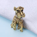 Sculpted Poodle Dog Brooch Pin in Gold or Silver Tone view 2