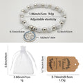 White Cross Bead Stretch Bracelet Saint Benedict Medal view 2
