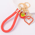 Persimmon Crown Heart Keychain Braided Cord Color Options view 2