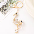 Rhinestone Flamingo Metal Keychain Gold Tone 3 Colors view 7