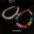 Teardrop Crystal Collar Choker Multicolor Clear Three Styles view 4