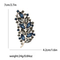 Layered Crystal Leaf Branch Brooch for Jackets Scarves and Coats view 6