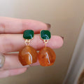 Brown Resin Geometric Statement Earrings in Twenty Styles view 1