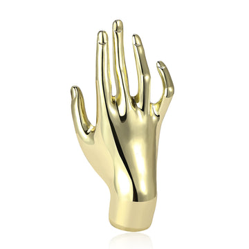 Polished Hand Brooch in Gold and Silver Tones for Jackets Scarves and Lapels