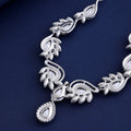 Black Silver Tone Multicolor Crystal Vine Six Designs Metal Necklace and Earring Set view 3