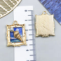 Enamel Zinc Alloy Blue Ocean Cat Eye Crab Jellyfish Charm Pendant for Necklaces Earrings