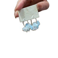 Pastel Flower Hoop Earrings in Blue and Green Cluster Designs view 5