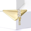 Triangle Zipper Motif Brooch Clear Stones Metal Finish view 3