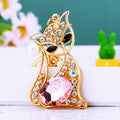 Jeweled Sitting Fox Keychains in Pink Blue and Brown plus Assorted Option view 2